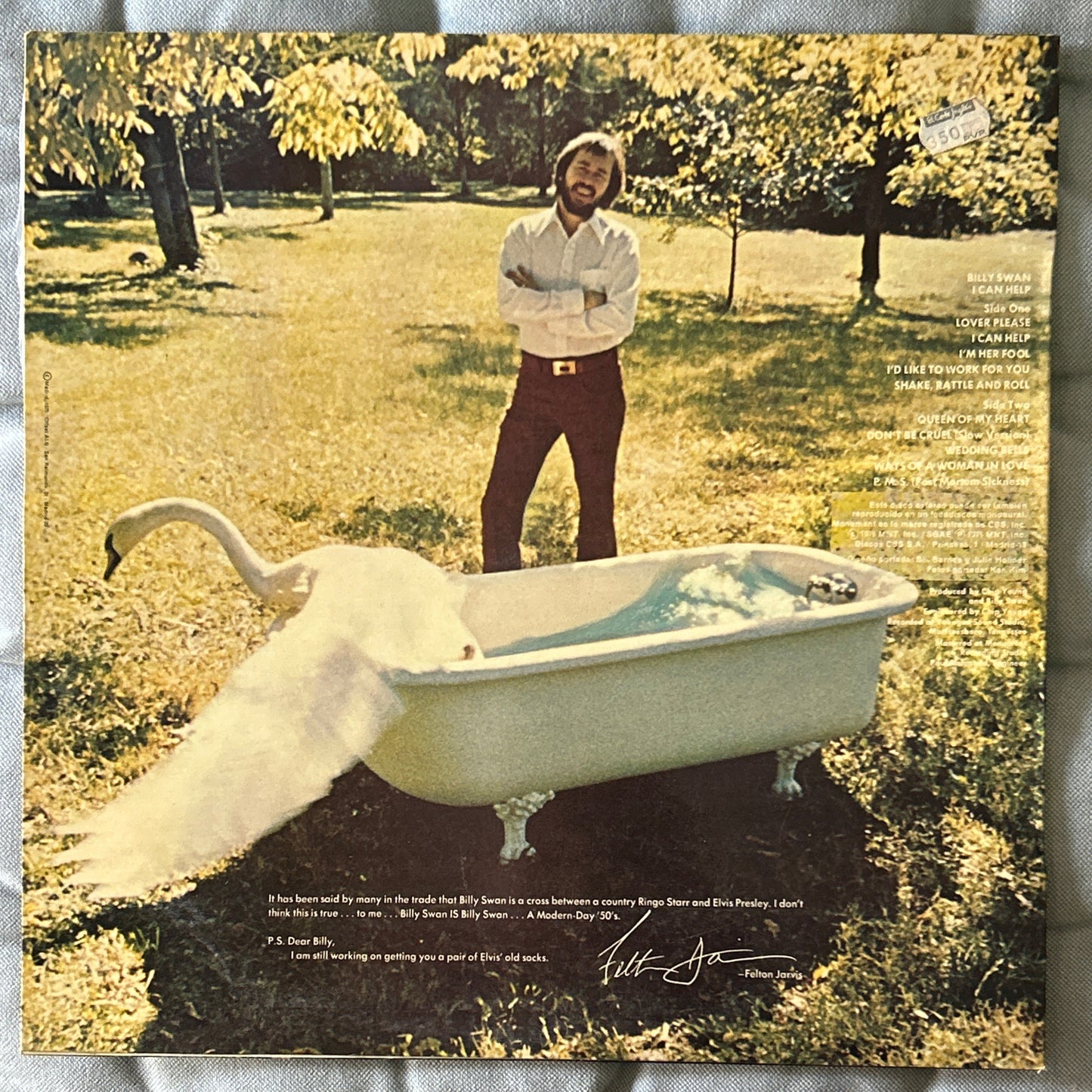 LP Billy Swan ‎– I Can Help 2ª Mano