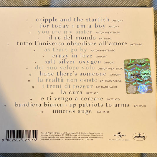 CD Antony / Battiato Featuring Alice (4) ‎– Del Suo Veloce Volo 2ª Mano