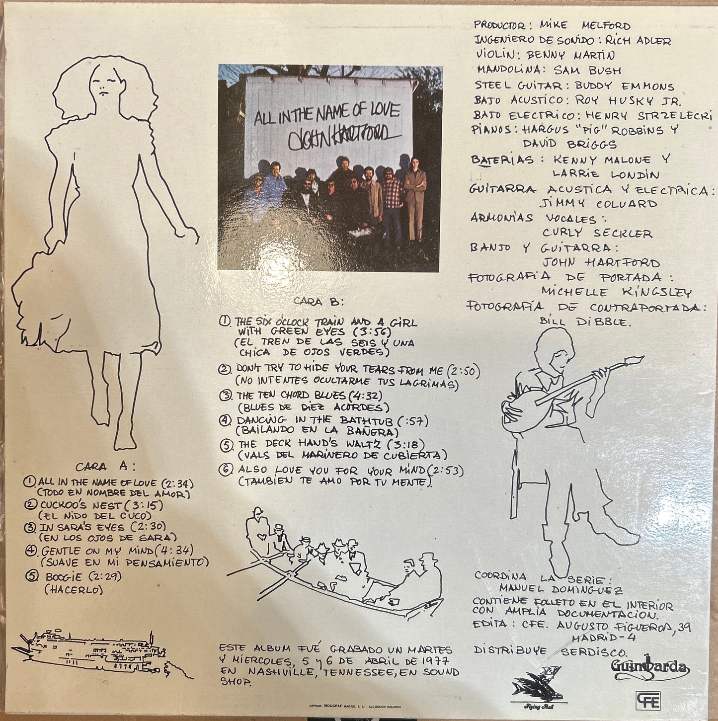 LP John Hartford ‎– Todo En Nombre Del Amor 2ª Mano