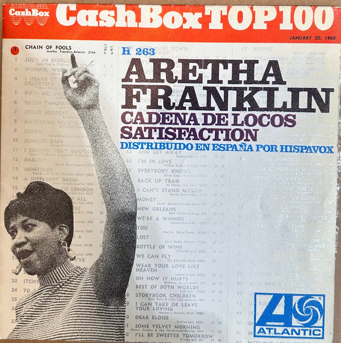 SINGLE Aretha Franklin ‎– Cadena De Locos / Satisfaction 2ª Mano