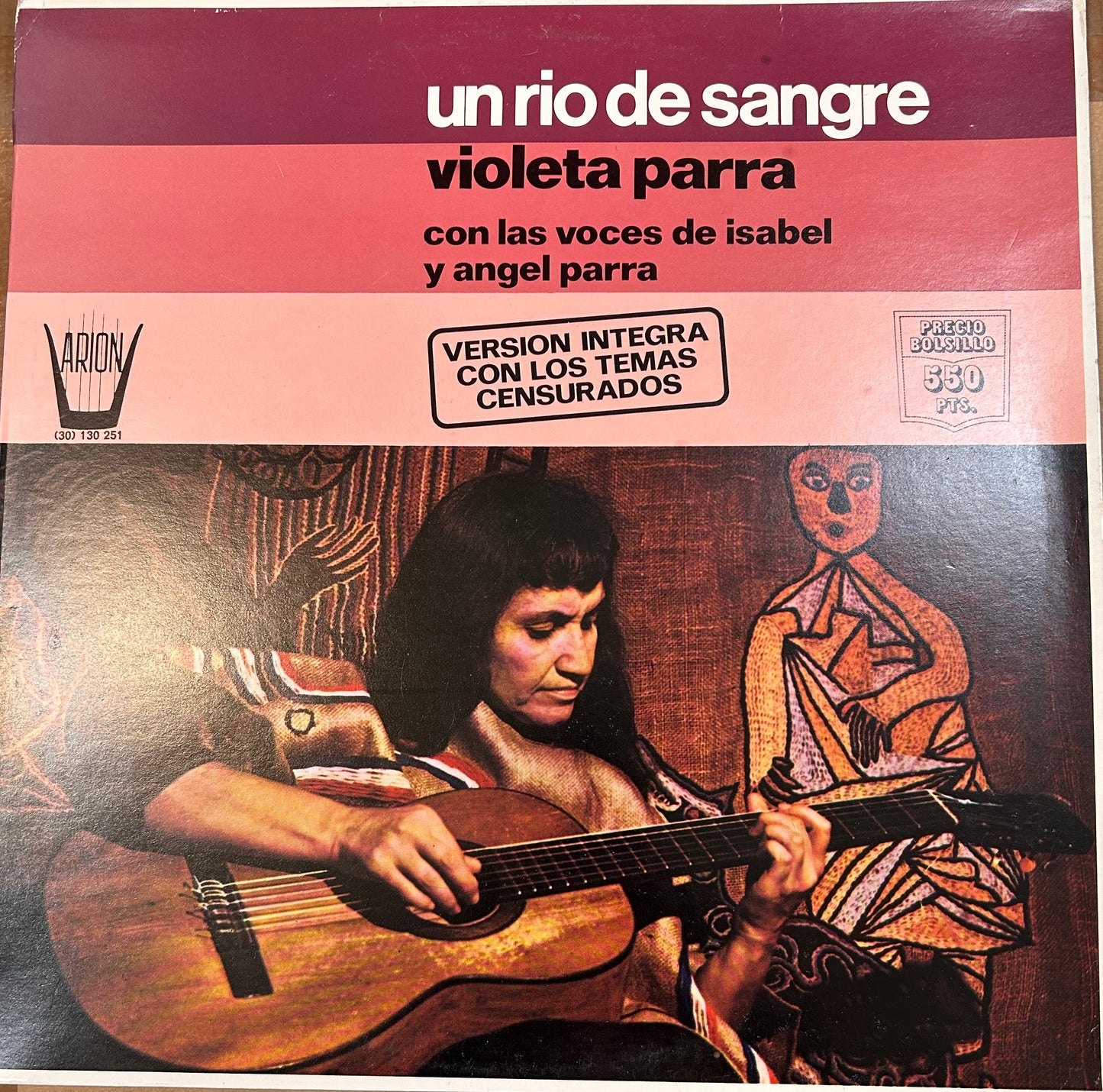 LP Violeta Parra Con Isabel Y Angel Parra ‎– Un Rio De Sangre 2ª Mano