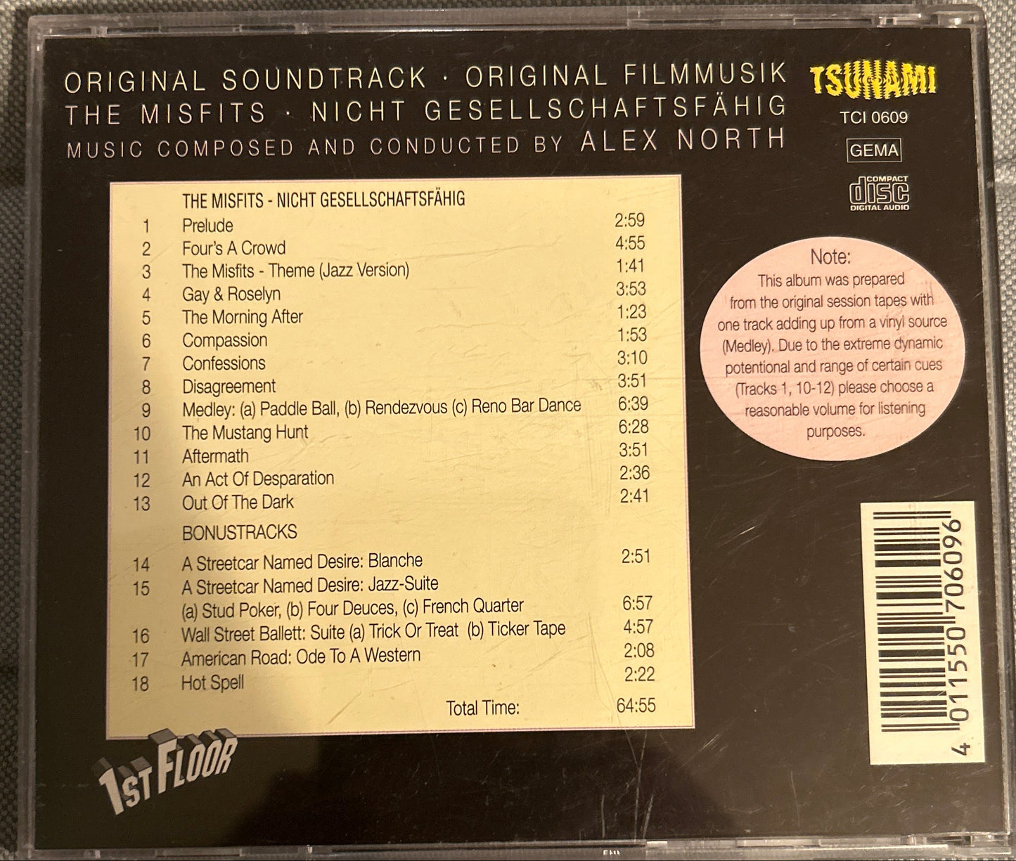 CD Banda Sonora - Alex North – The Misfits + 5 Bonustracks  2ª Mano