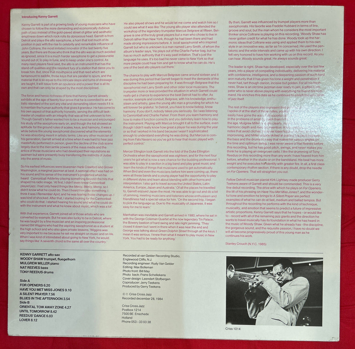 LP Kenny Garrett Quintet Featuring Woody Shaw ‎– Introducing Kenny Garrett 2ª Mano