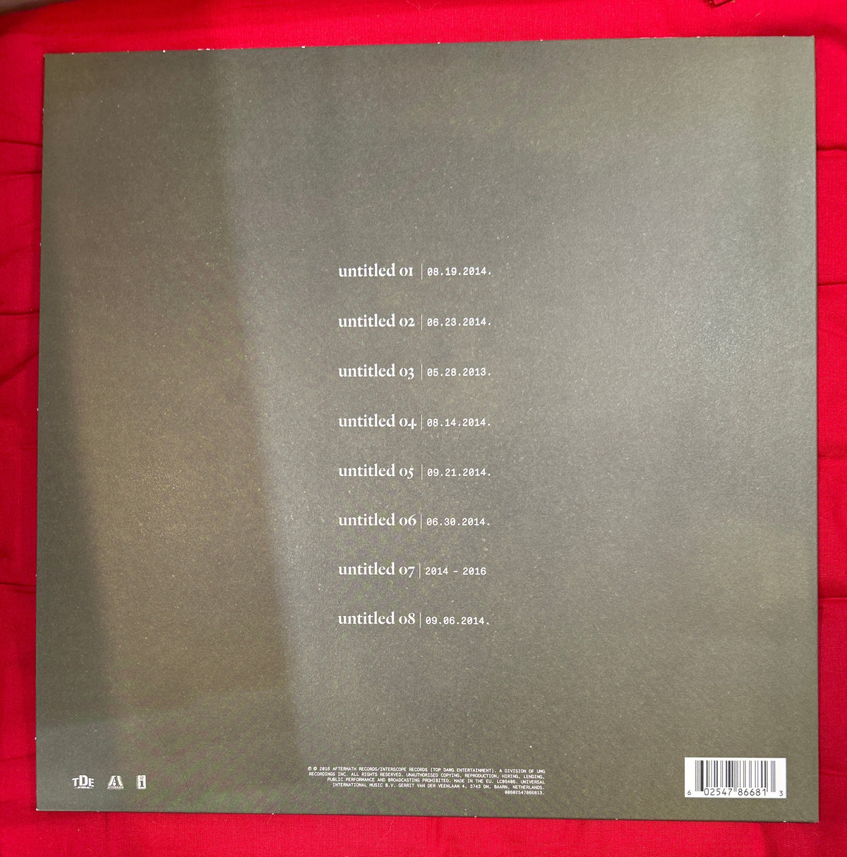 LP Kendrick Lamar ‎– Untitled Unmastered 2ª Mano