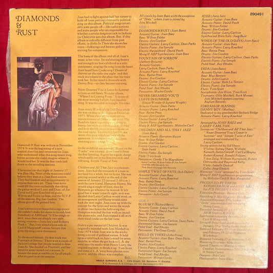 LP Joan Baez ‎– Diamonds & Rust 2ª mano