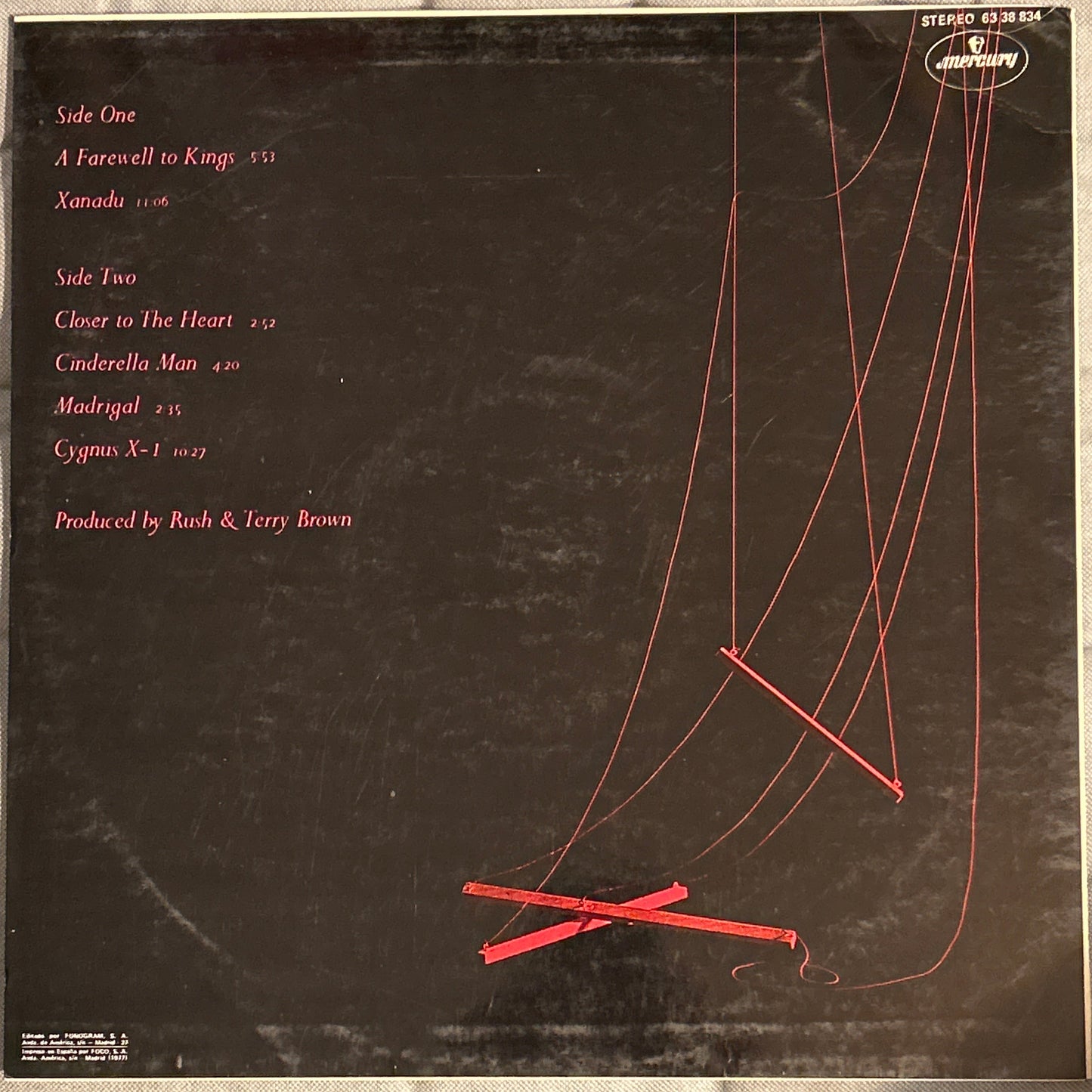 LP  Rush ‎– A Farewell To Kings 2ª Mano