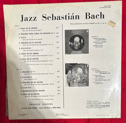 LP Swingle Singers ‎– Jazz Sébastian Bach 2ª Mano