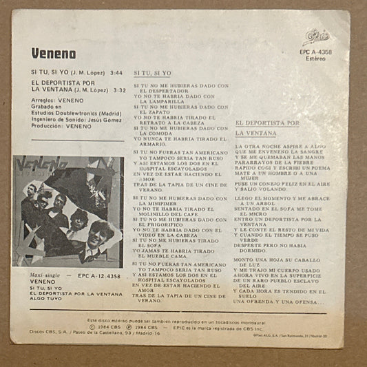 SINGLE Veneno – Si Tu, Si Yo 2ª Mano