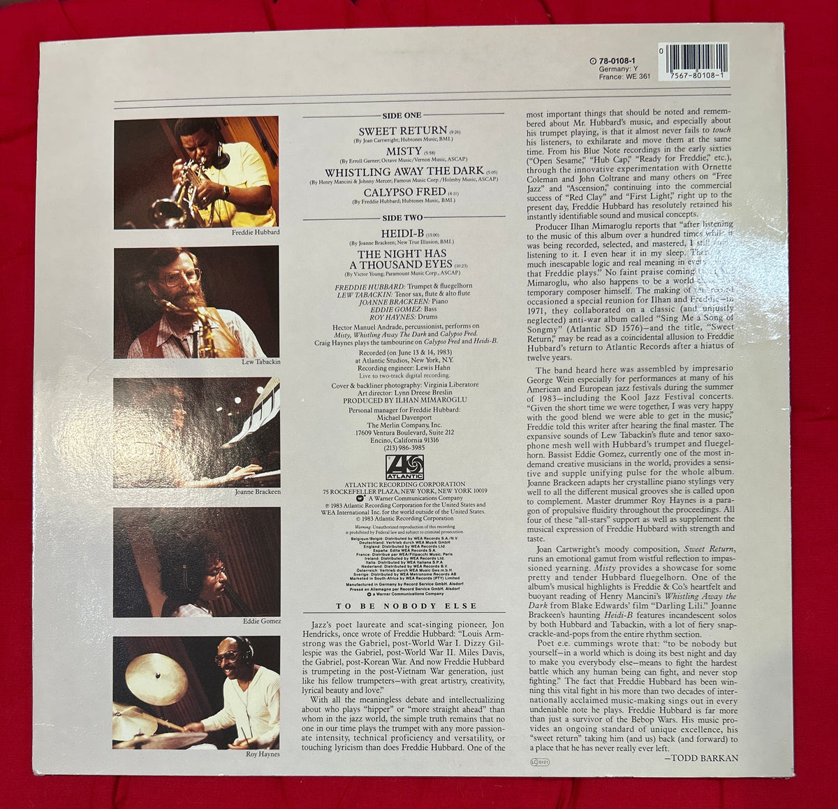 LP Freddie Hubbard ‎– Sweet Return 2ª Mano