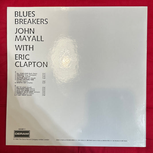 LP John Mayall With Eric Clapton ‎– Blues Breakers 2ª Mano
