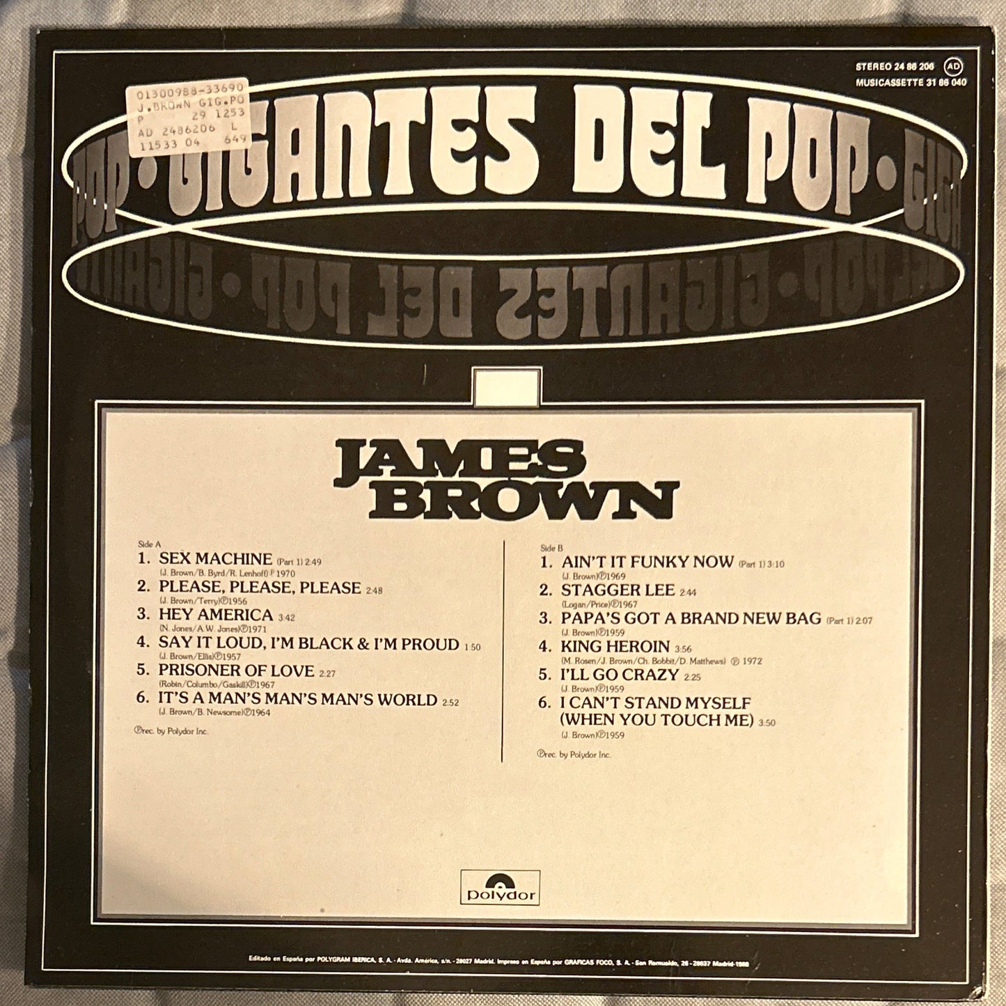 LP James Brown – Gigantes Del Pop - Vol. 4 2ª mano