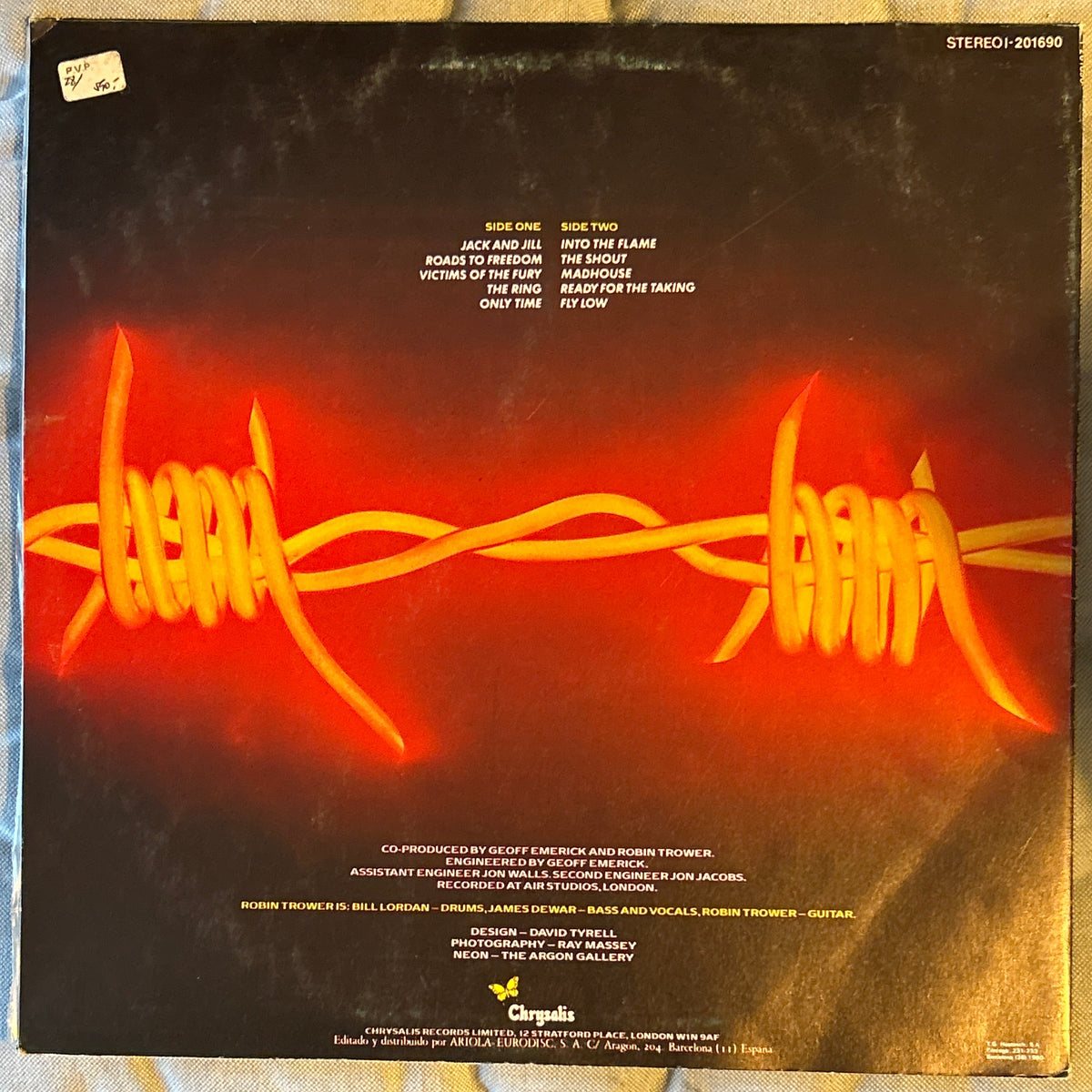 LP Robin Trower ‎– Victims Of The Fury 2ª Mano