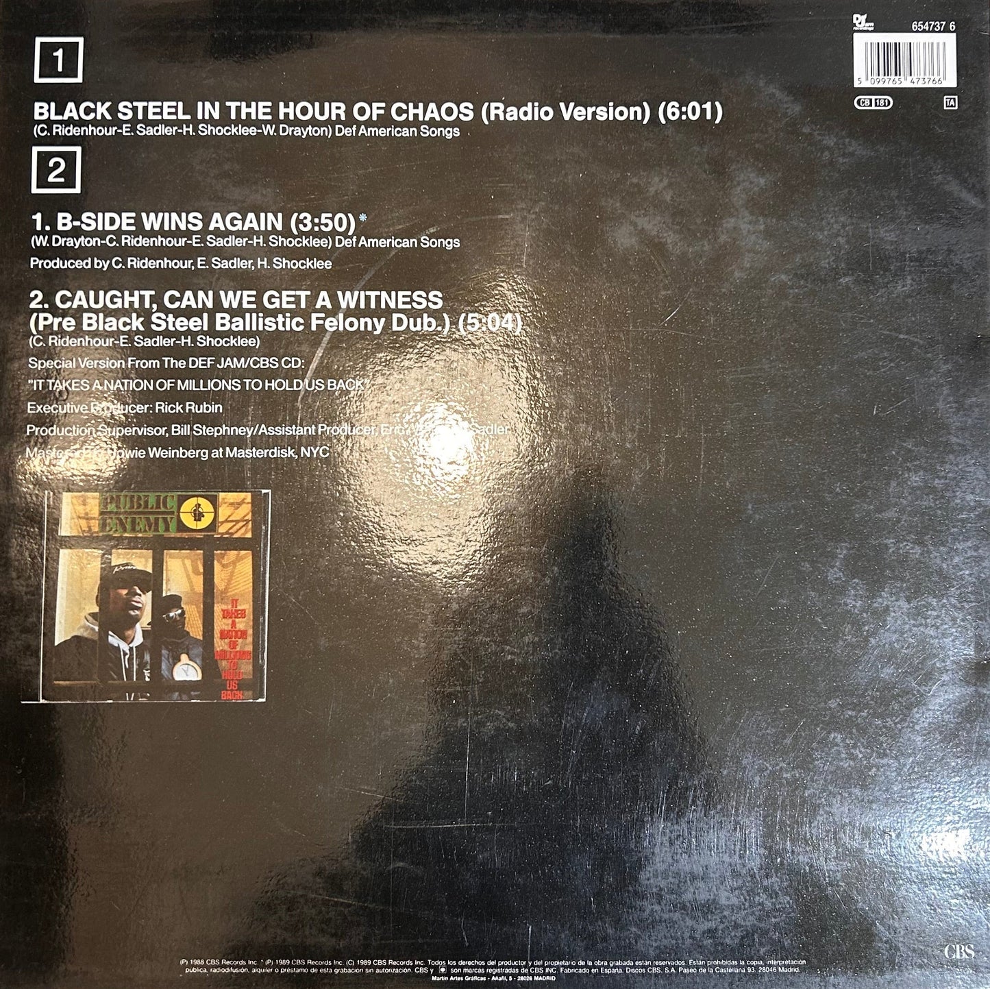 MAXISINGLE Public Enemy ‎– Black Steel In The Hour Of Chaos 2ª Mano