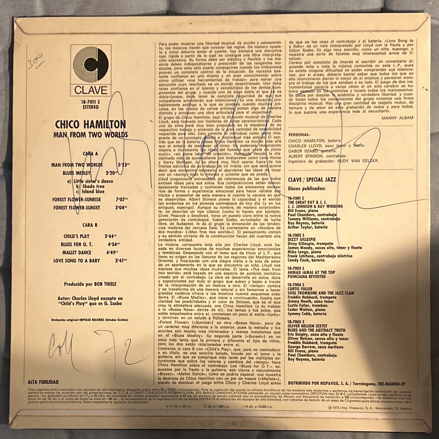 LP Chico Hamilton ‎– Man From Two Worlds 2ª Mano