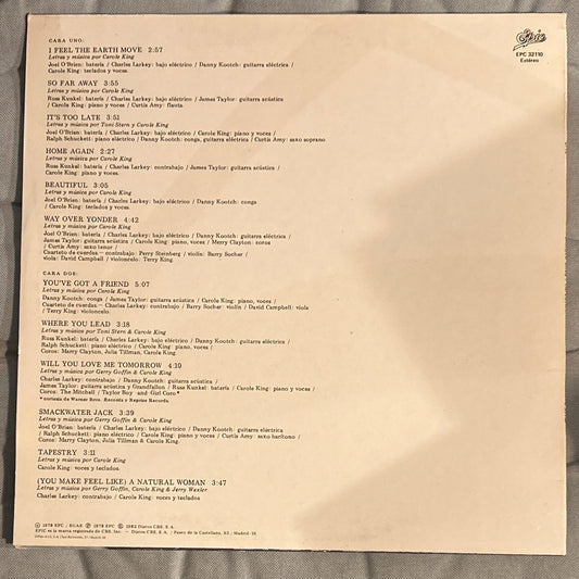 LP Carole King ‎– Tapestry 2ª mano