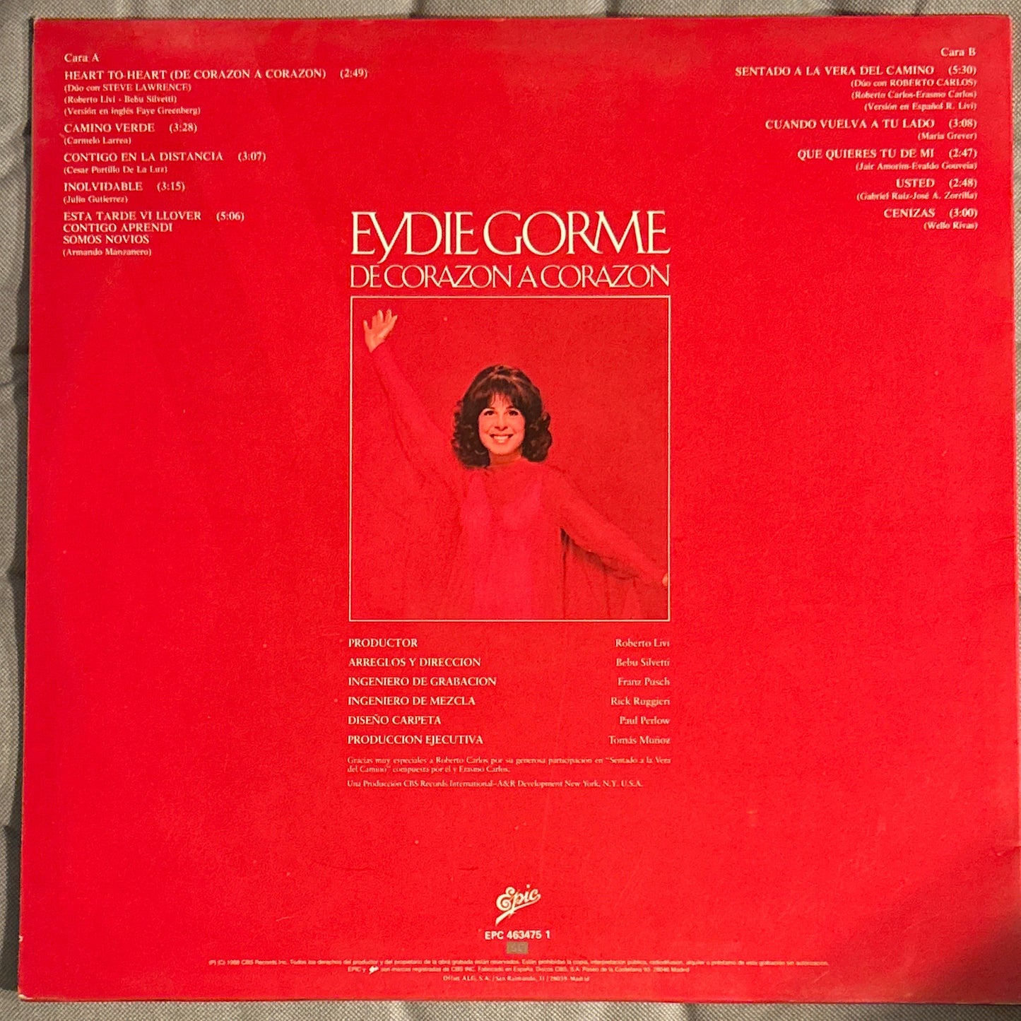 LP Eydie Gorme – De Corazon A Corazon 2ª Mano (Producto exclusivo recogida en tienda)