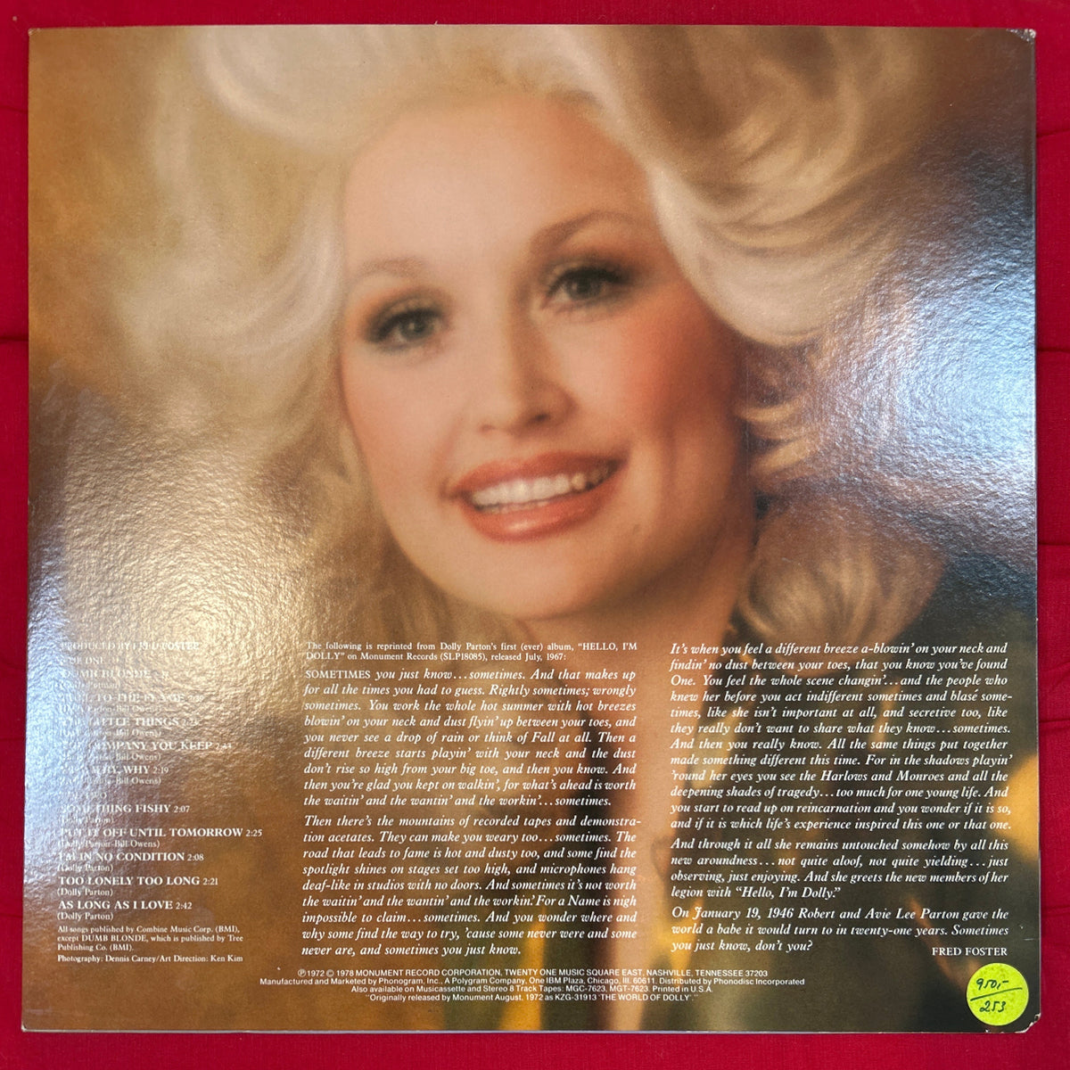 LP Dolly Parton ‎– In The Beginning 2ª Mano