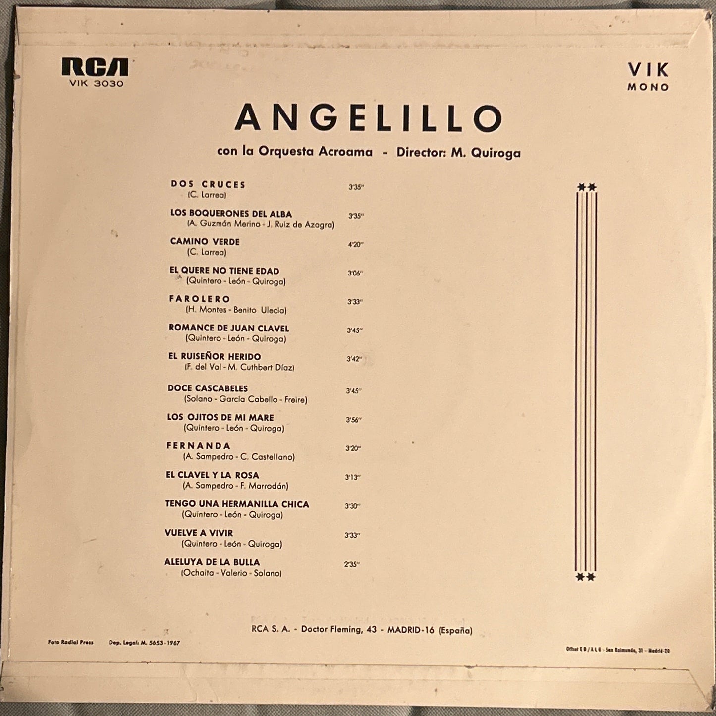 LP Angelillo ‎– Angelillo 2ª Mano (Producto exclusivo recogida en tienda)