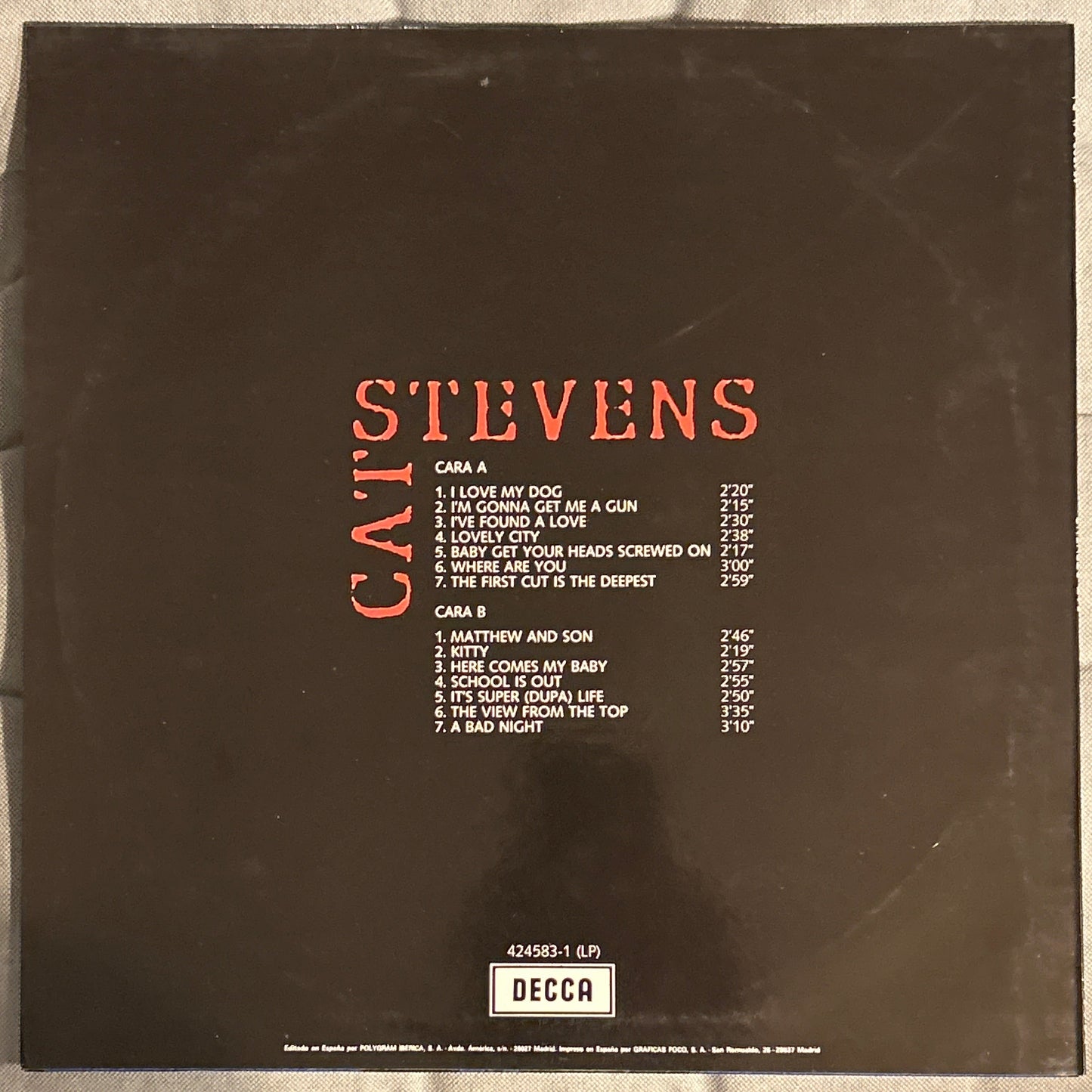 LP Cat Stevens ‎– Cat Stevens 2ª Mano (Producto exclusivo recogida en tienda)