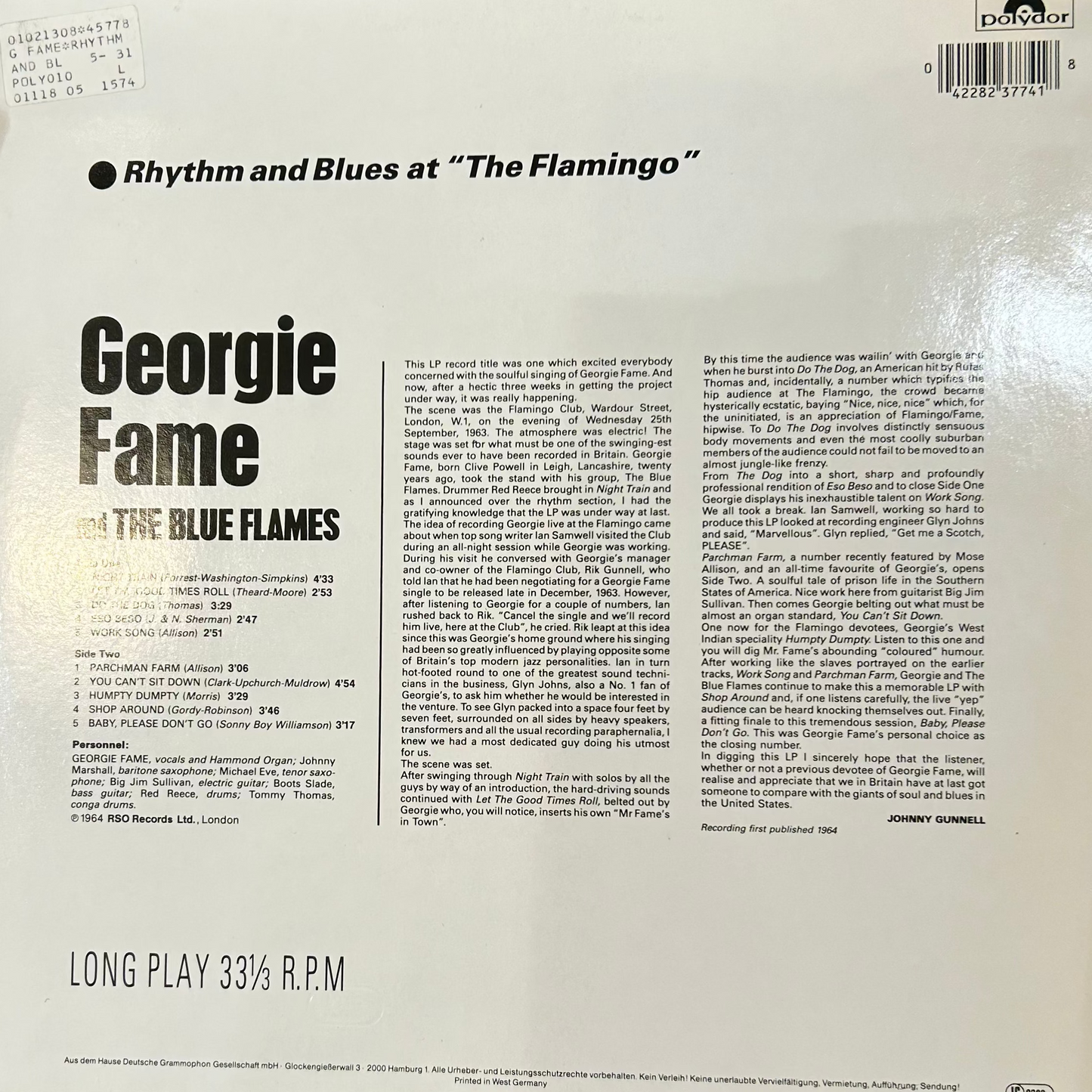 LP Georgie Fame – Rhythm And Blues At The Flamingo Gebraucht