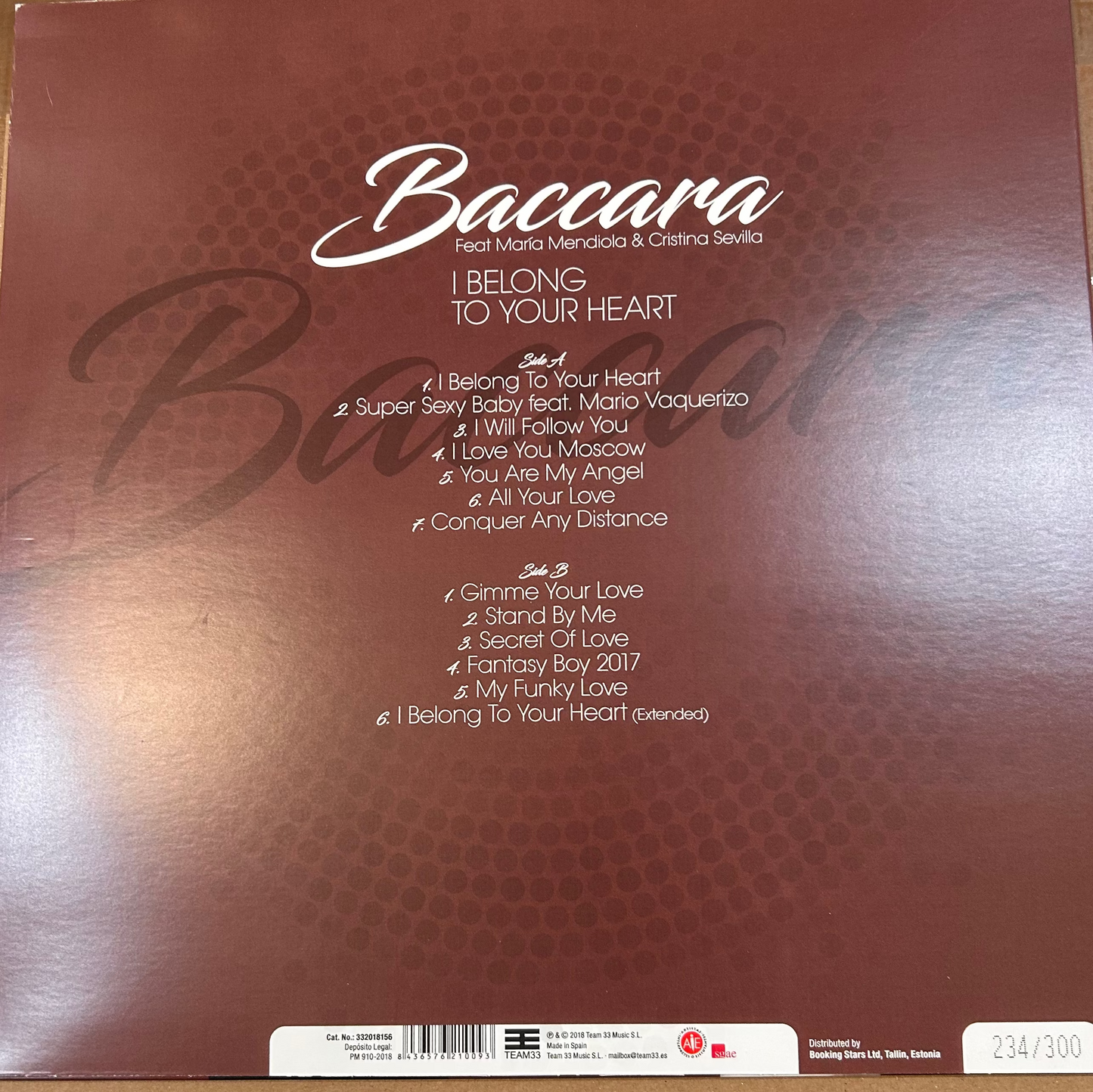 LP Baccara Feat María Mendiola & Cristina Sevilla – I Belong To Your Heart gebraucht