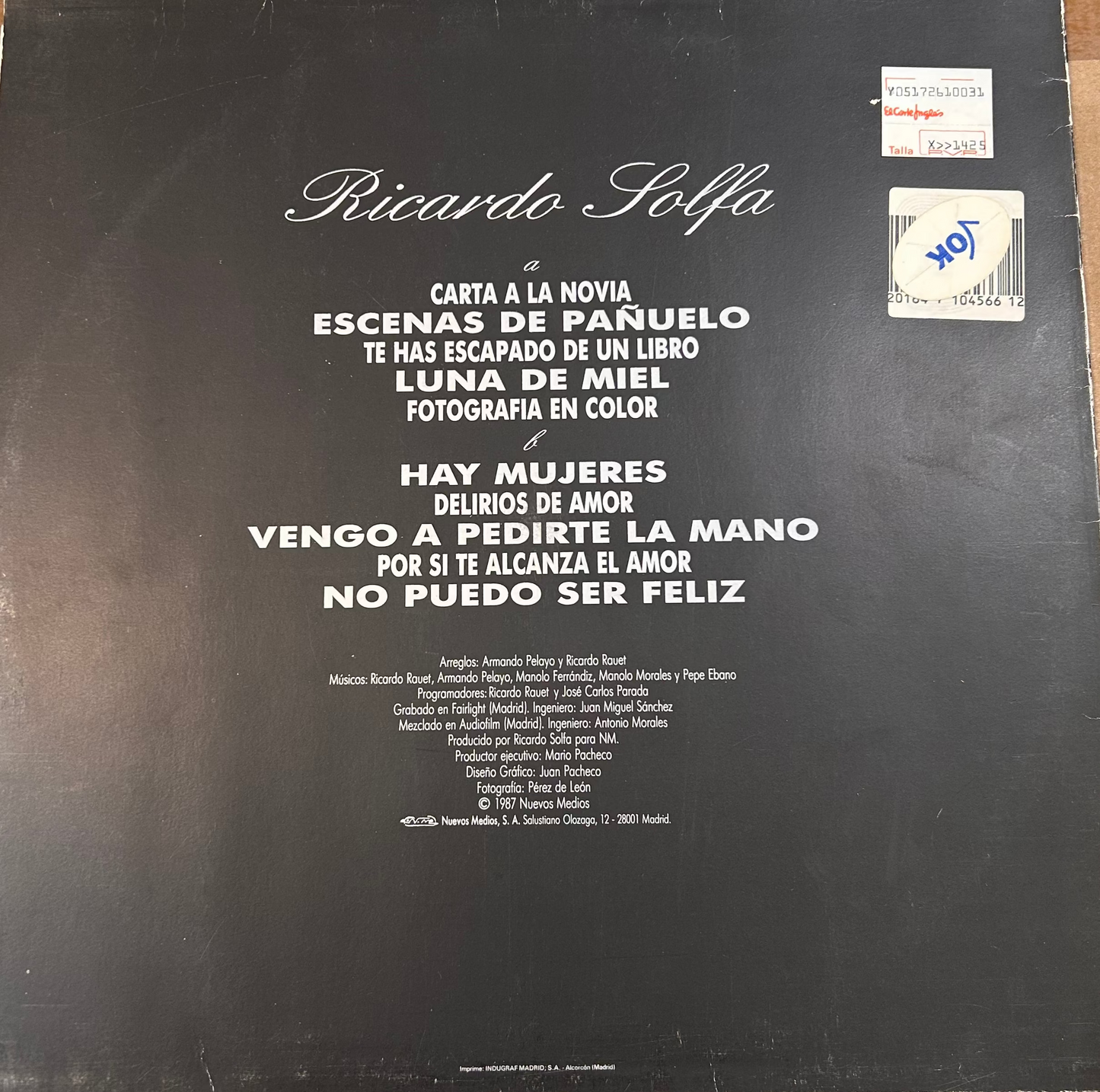 LP Ricardo Solfa ‎– Carta A La Novia 2ª Mano (Exklusivprodukt zur Abholung im Laden)