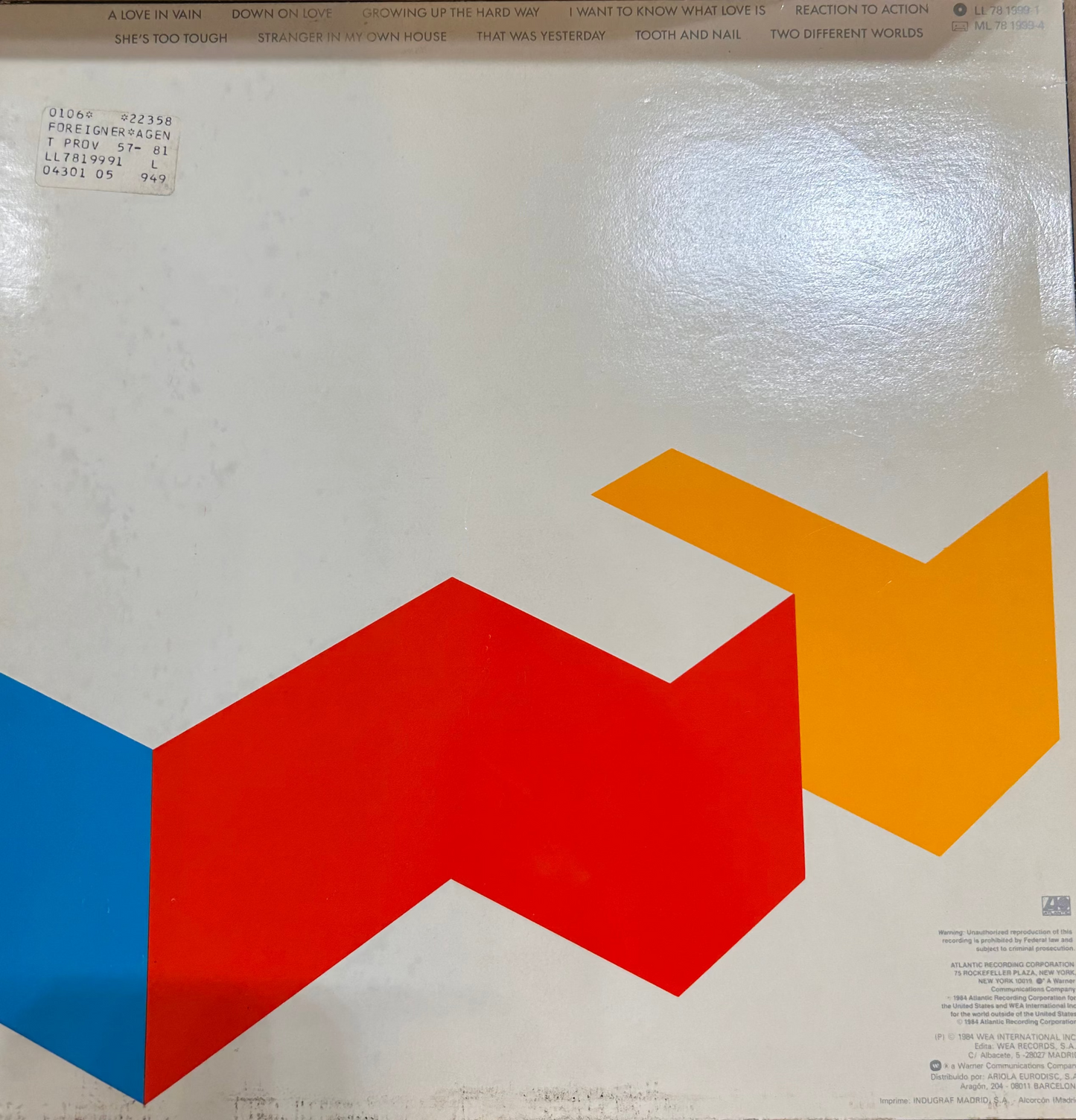 LP Foreigner – Agent Provocateur gebraucht