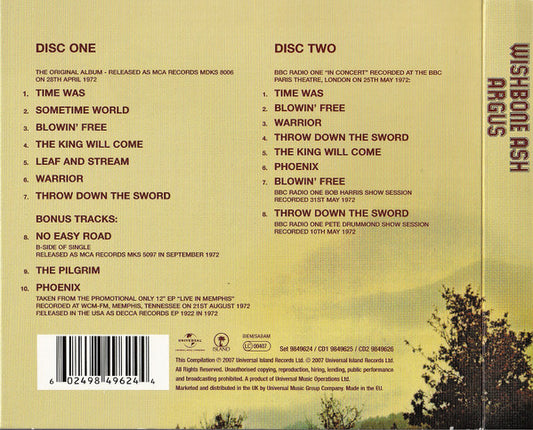 CD Wishbone Ash ‎– Argus Nuevo precintado