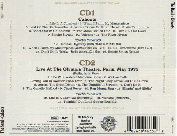 CD The Band ‎– Cahoots Nuevo precintado