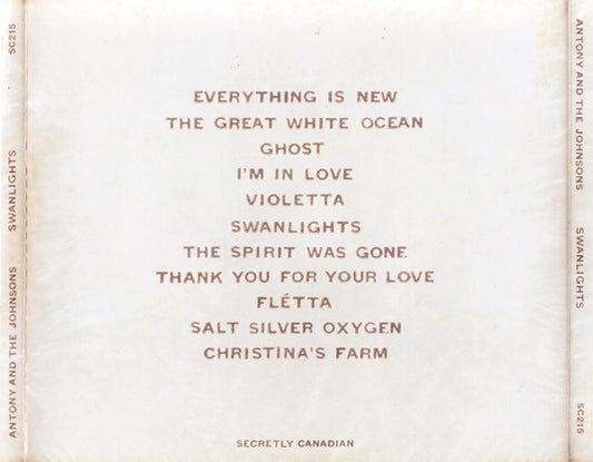 CD Antony And The Johnsons ‎– Swanlights Ed. USA 2ª Mano