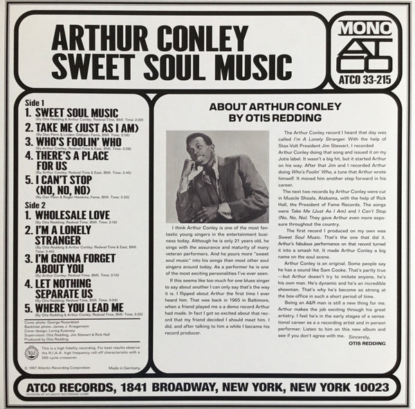 LP Arthur Conley ‎– Sweet Soul Music Nuevo precintado