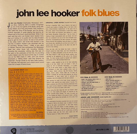 LP John Lee Hooker ‎– Folk Blues Nuevo precintado
