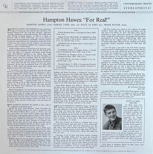 LP Hampton Hawes ‎– For Real! Nuevo precintado