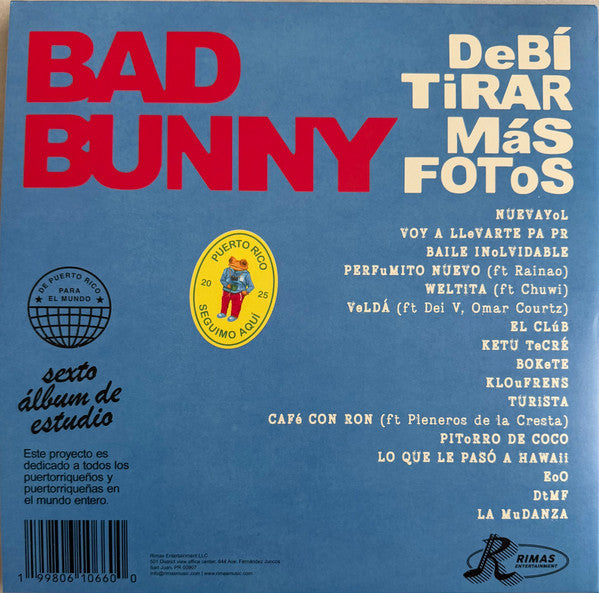 LP Bad Bunny ‎– Debi Tirar Más Fotos Nuevo precintado