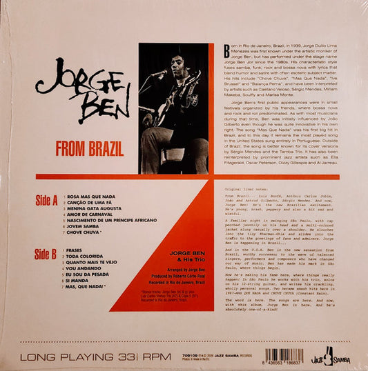LP Jorge Ben – From Brazil Nuevo precintado