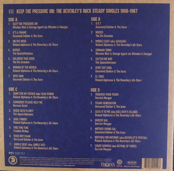 LP V/A – Keep The Pressure On: The Beverley's Rock Steady Singles 1966 - 1967 Nuevo precintado