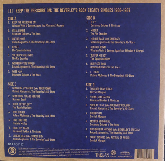 LP V/A – Keep The Pressure On: The Beverley's Rock Steady Singles 1966 - 1967 Nuevo precintado