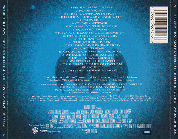 CD BSO - Danny Elfman ‎– Batman Ed. Americana  2ª Mano