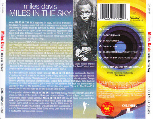 CD Miles Davis ‎– Miles In The Sky Nuevo precintado