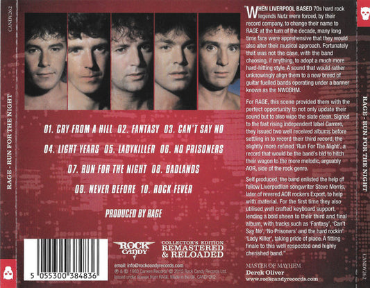 CD Rage – Run For The Night Nuevo precintado