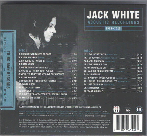 CD Jack White – Acoustic Recordings 1998-2016 Nuevo precintado