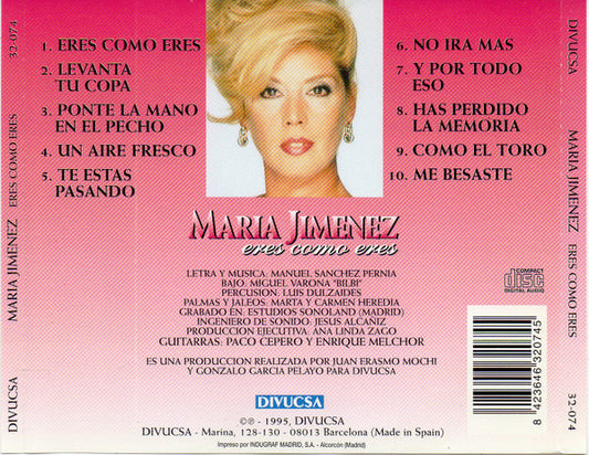 CD Maria Jimenez – Eres Como Eres 2ª Mano