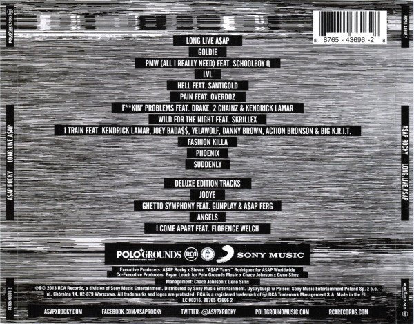 CD A$AP Rocky ‎– Long.Live.A$AP Nuevo precintado - DISCOS NAKASHA