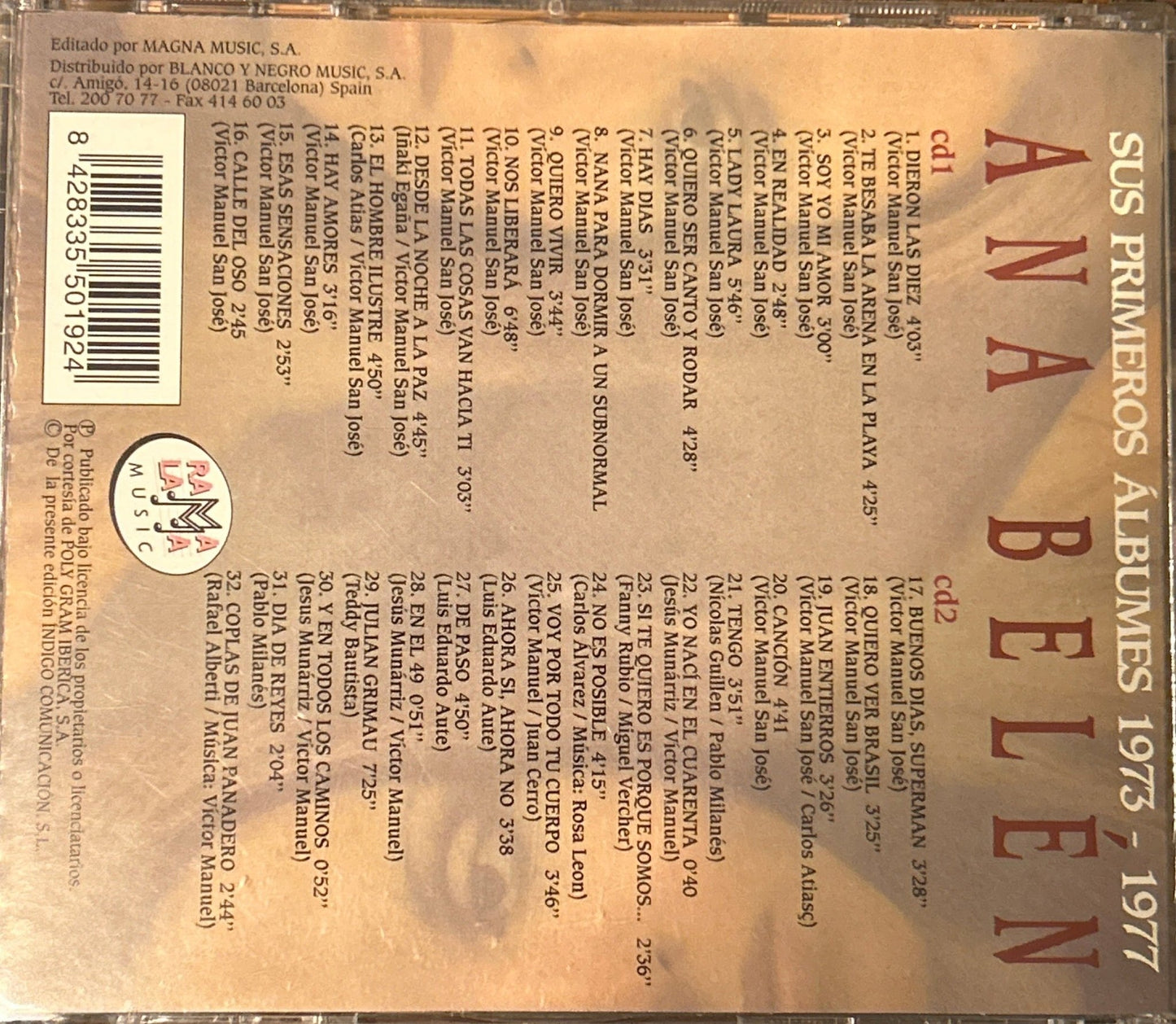 CD Ana Belen ‎– Sus Primeros Álbumes 1973 - 1977 2ª Mano - DISCOS NAKASHA