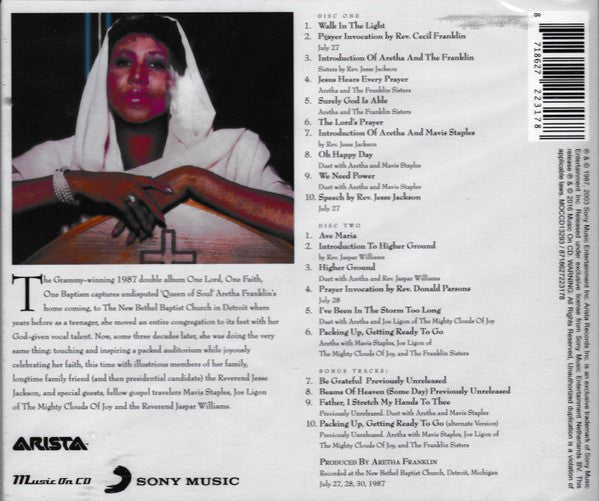CD Aretha Franklin ‎– One Lord, One Faith, One Baptism Nuevo precintado - DISCOS NAKASHA