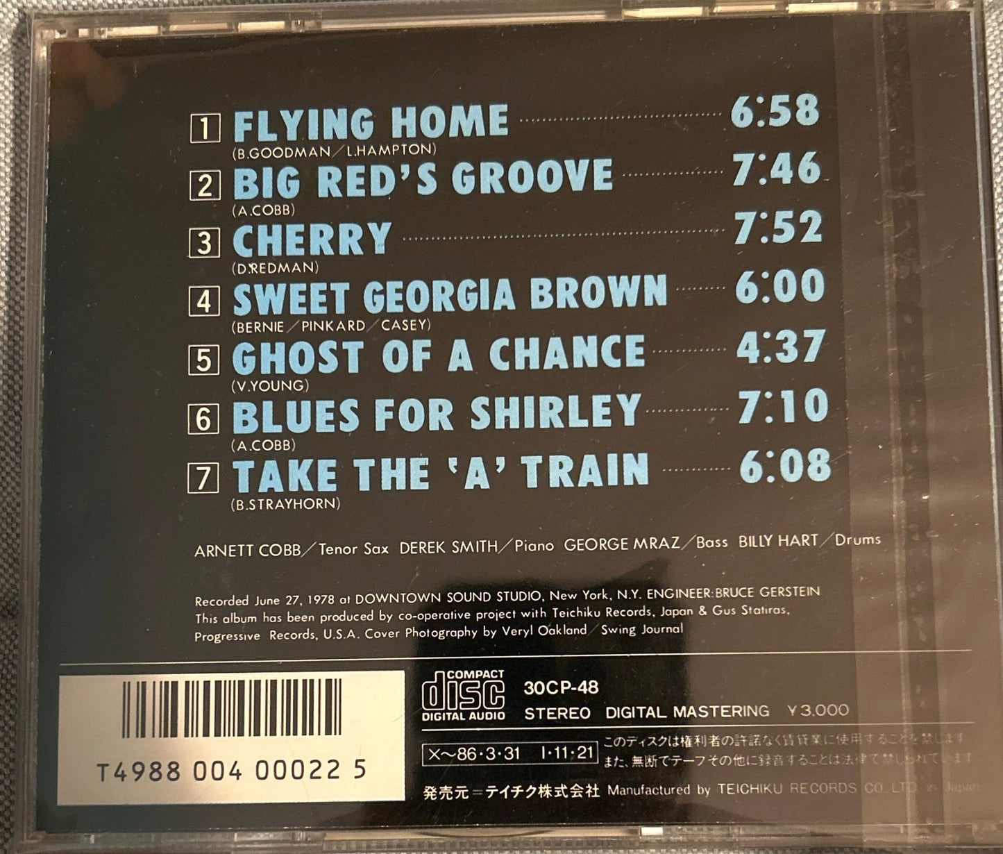 CD Arnett Cobb Quartet ‎– Arnett Cobb Is Back 2ª Mano - DISCOS NAKASHA