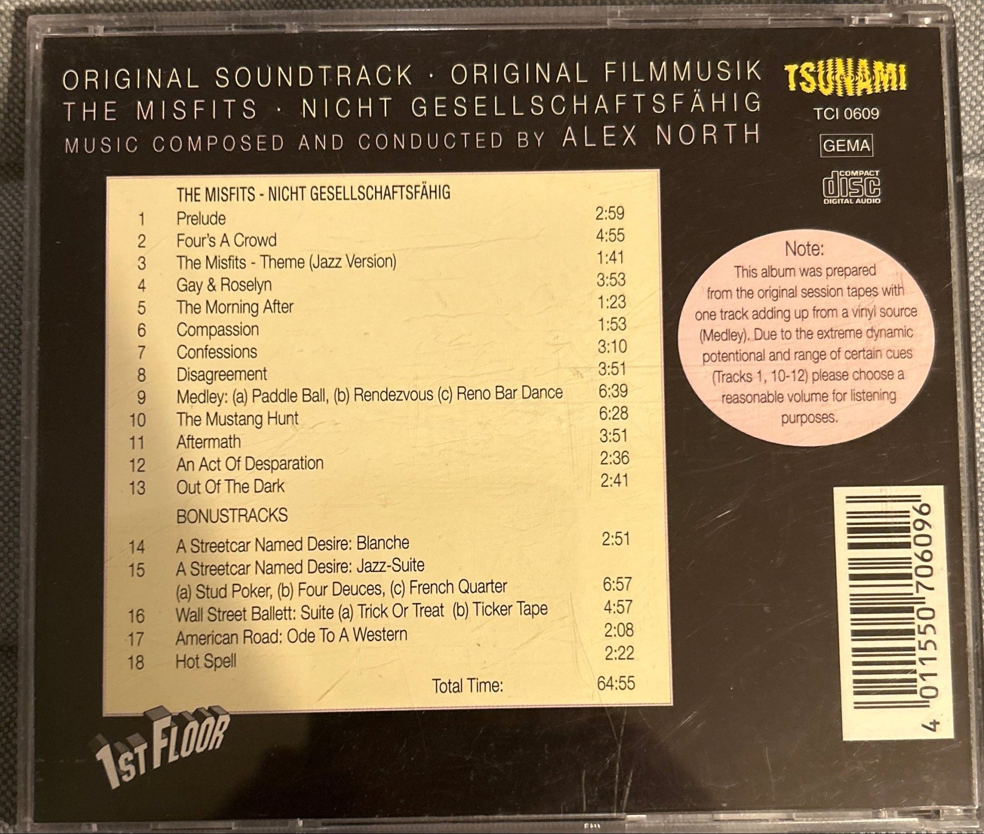 CD Banda Sonora - Alex North – The Misfits + 5 Bonustracks 2ª Mano - DISCOS NAKASHA