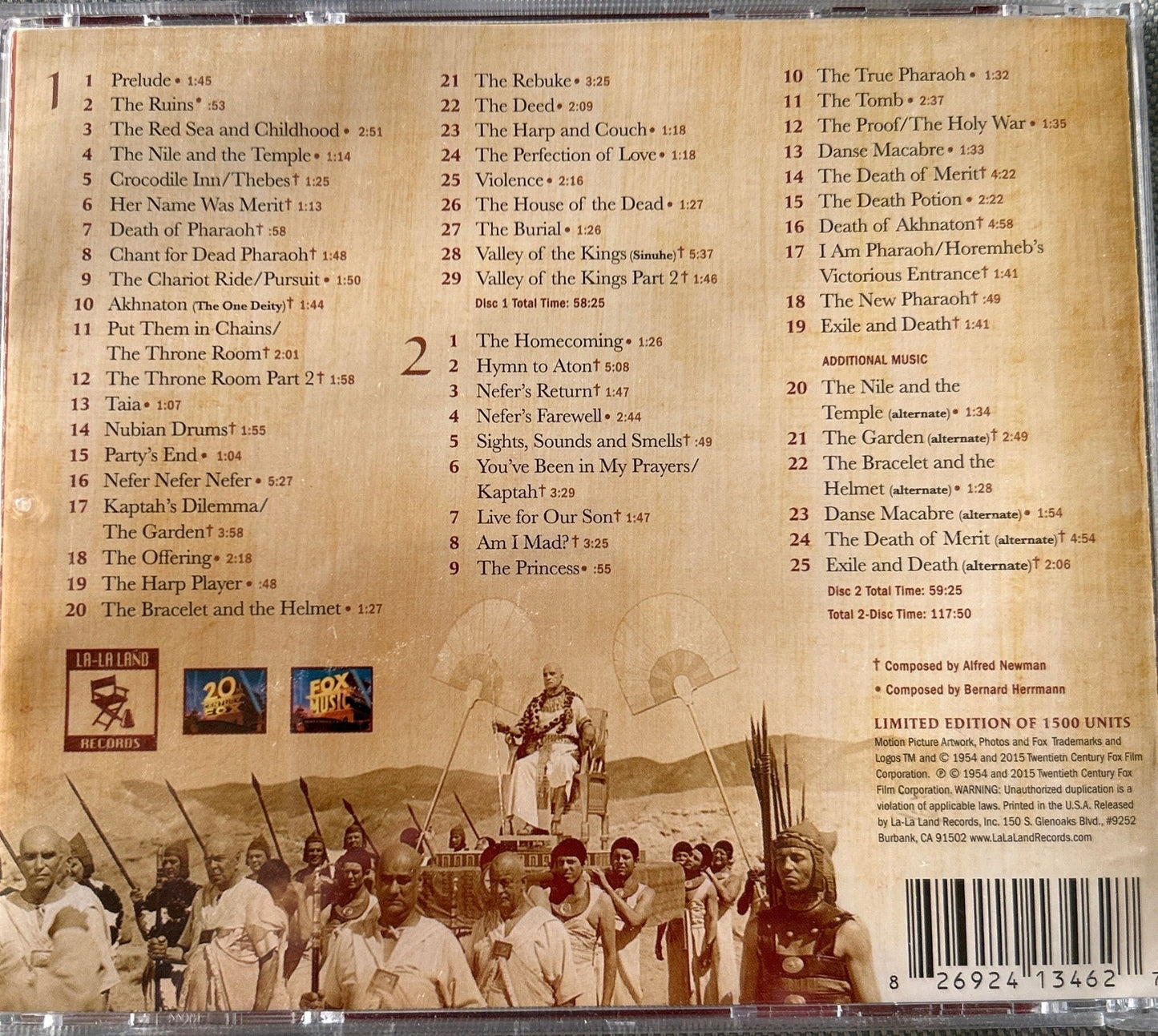 CD Banda Sonora - Alfred Newman + Bernard Herrmann ‎– The Egyptian 2ª Mano - DISCOS NAKASHA