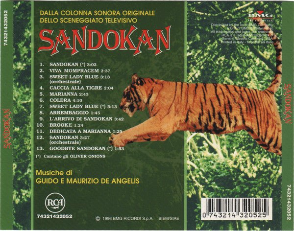CD Banda Sonora Guido E Maurizio De Angelis ‎– Sandokan - Dalla Colonna Sonora Originale Dello Sceneggiato Televisivo 2ª Mano - DISCOS NAKASHA