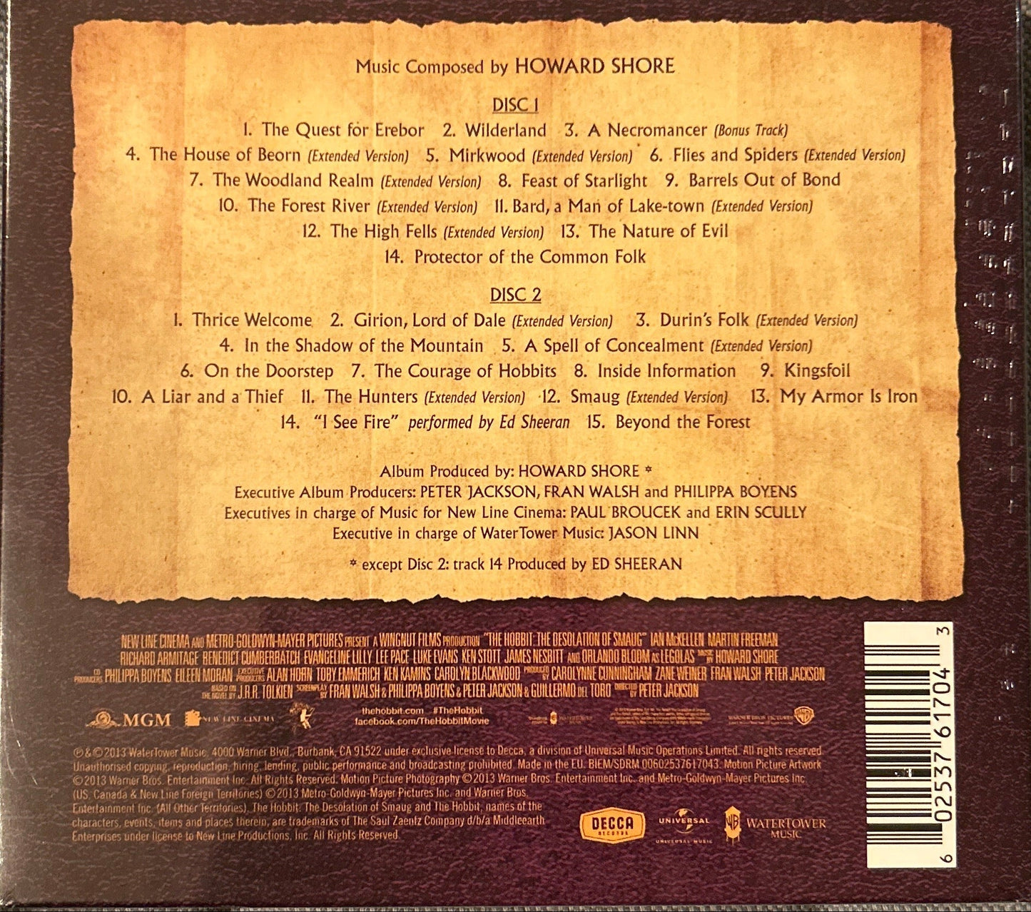 CD Banda Sonora - Howard Shore – The Hobbit: The Desolation Of Smaug Nuevo precintado - DISCOS NAKASHA